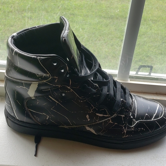 BALENCIAGA SPLAT HIGH TOP LEATHER SNEAKERS - Picture 13 of 16